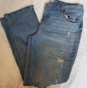 Maurices Light Wash Slim Boot Distressed Jean 16w